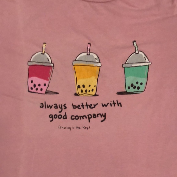 Pull&Bear Graphic Tee Shirt ice cream print. Always better with good company. S - Picture 2 of 6